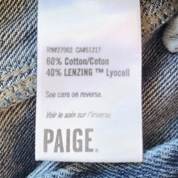 NEW NWOT! PAIGE DENIM PORTIA INSET POCKET FRONT SEAM WIDE LEG JEANS BRONX sz 29 - Picture 8 of 9